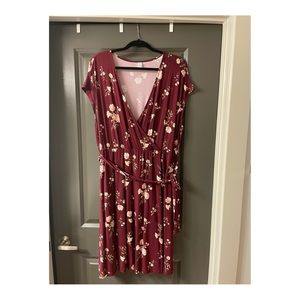 Maroon wrap dress